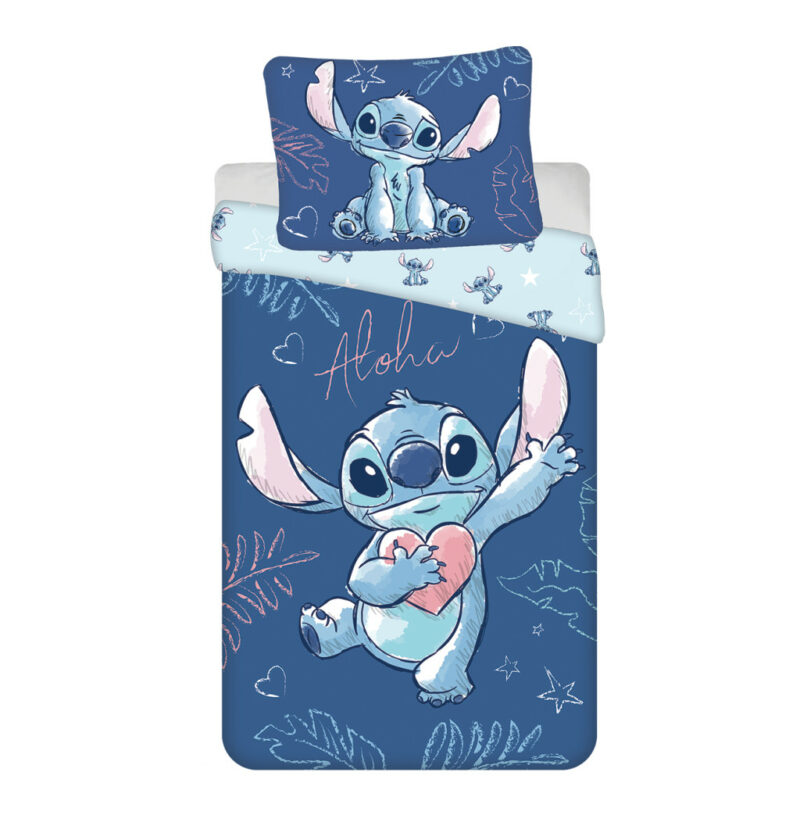 Disney Lilo and Stitch Aloha Blue Σετ Μονή Παπλωματοθήκη Βαμβακερή 2 Τεμαχίων 140×200 και 70×90 cm 5886500
