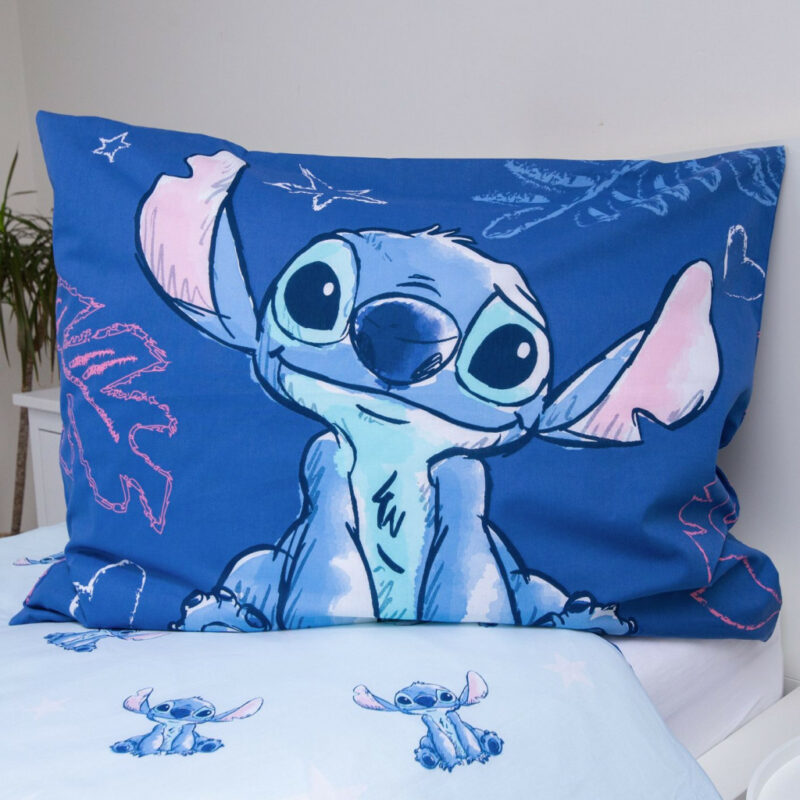 Disney Lilo and Stitch Aloha Blue Σετ Μονή Παπλωματοθήκη Βαμβακερή 2 Τεμαχίων 140×200 και 70×90 cm 5886504