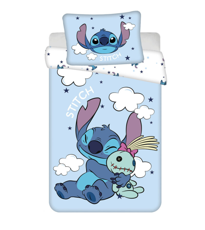 Disney Lilo and Stitch Clouds Βρεφικό Βαμβακερό Σετ Παπλωματοθήκης 2 Τεμαχίων 100×135 και 40×60 cm 5899524