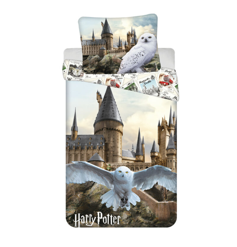 Harry Potter Hedwig Fly Σετ Μονή Παπλωματοθήκη Βαμβακερή 2 Τεμαχίων 140×200 και 70×90 cm 5905505