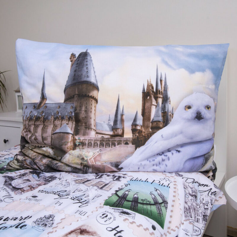 Harry Potter Hedwig Fly Σετ Μονή Παπλωματοθήκη Βαμβακερή 2 Τεμαχίων 140×200 και 70×90 cm 5905511