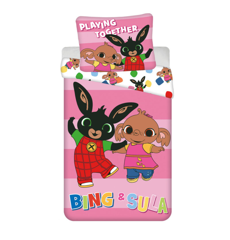 Bing Playing Together Σετ Μονή Παπλωματοθήκη Βαμβακερή 2 Τεμαχίων 140×200 και 70×90 cm 5899108