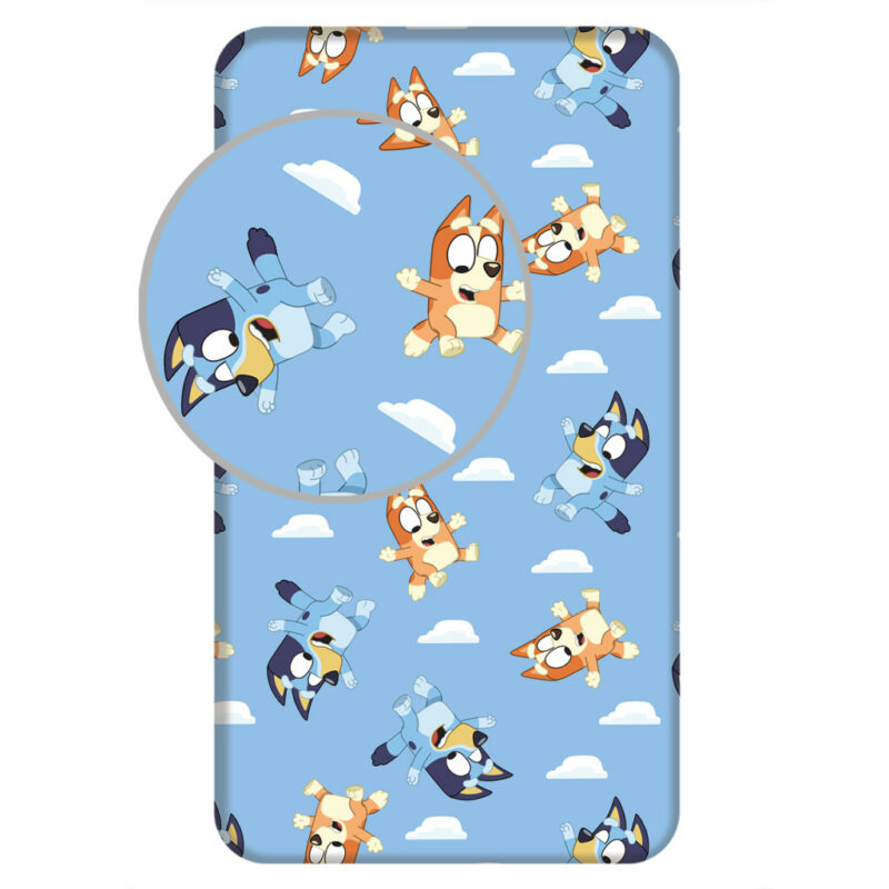 Bluey Clouds παιδικό μονό σεντόνι με λάστιχο 90×200 cm 100% Βαμβάκι 5891921