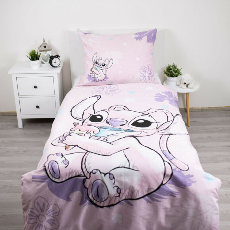 Disney Lilo and Stitch Ice Cream Σετ Μονή Παπλωματοθήκη Βαμβακερή 2 Τεμαχίων 140×200 και 70×90 cm 5899157