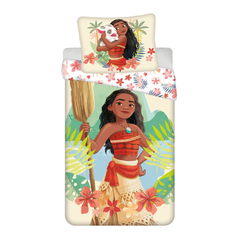 Disney Vaiana Tropocool Tropicool Σετ Μονή Παπλωματοθήκη Βαμβακερή 2 Τεμαχίων 140×200 και 70×90 cm 5905498