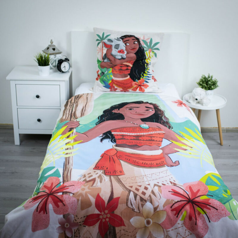 Disney Vaiana Tropocool Tropicool Σετ Μονή Παπλωματοθήκη Βαμβακερή 2 Τεμαχίων 140×200 και 70×90 cm 5905499