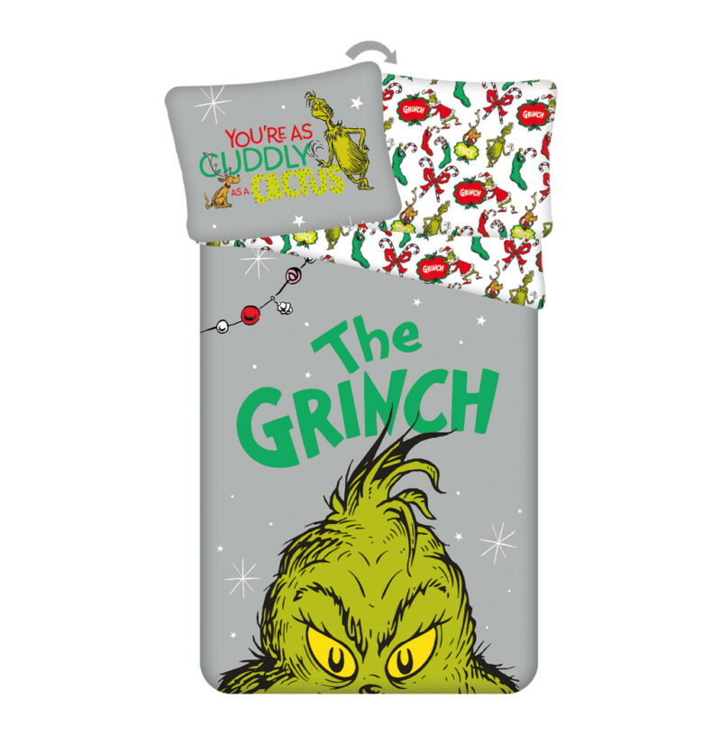 The Grinch Cuddly Σετ Μονή Παπλωματοθήκη Βαμβακερή 2 Τεμαχίων 140×200 και 70×90 cm 5903926