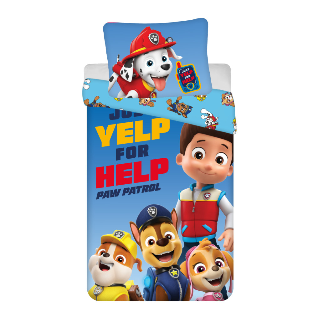 Paw Patrol Yelp Σετ Μονή Παπλωματοθήκη Βαμβακερή 2 Τεμαχίων 140×200 και 70×90 cm