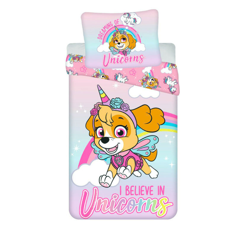 Paw Patrol Unicorn Dreams Σετ Μονή Παπλωματοθήκη Βαμβακερή 2 Τεμαχίων 140×200 και 70×90 cm 5873941