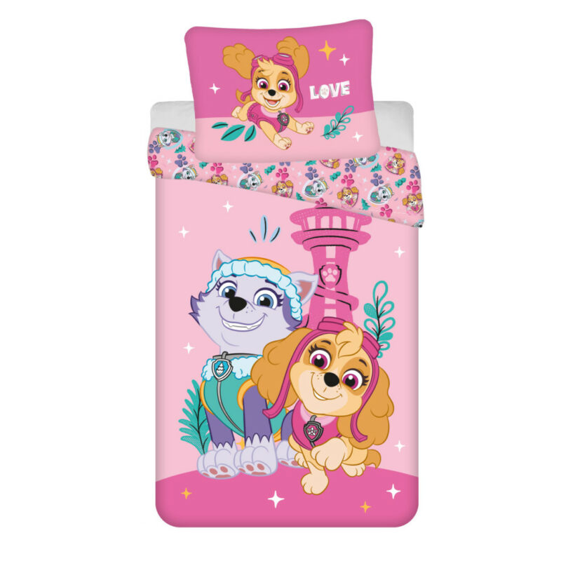 Paw Patrol Pink Love Σετ Μονή Παπλωματοθήκη Polycotton 2 Τεμαχίων 140×200 και 70×90 cm 5873934