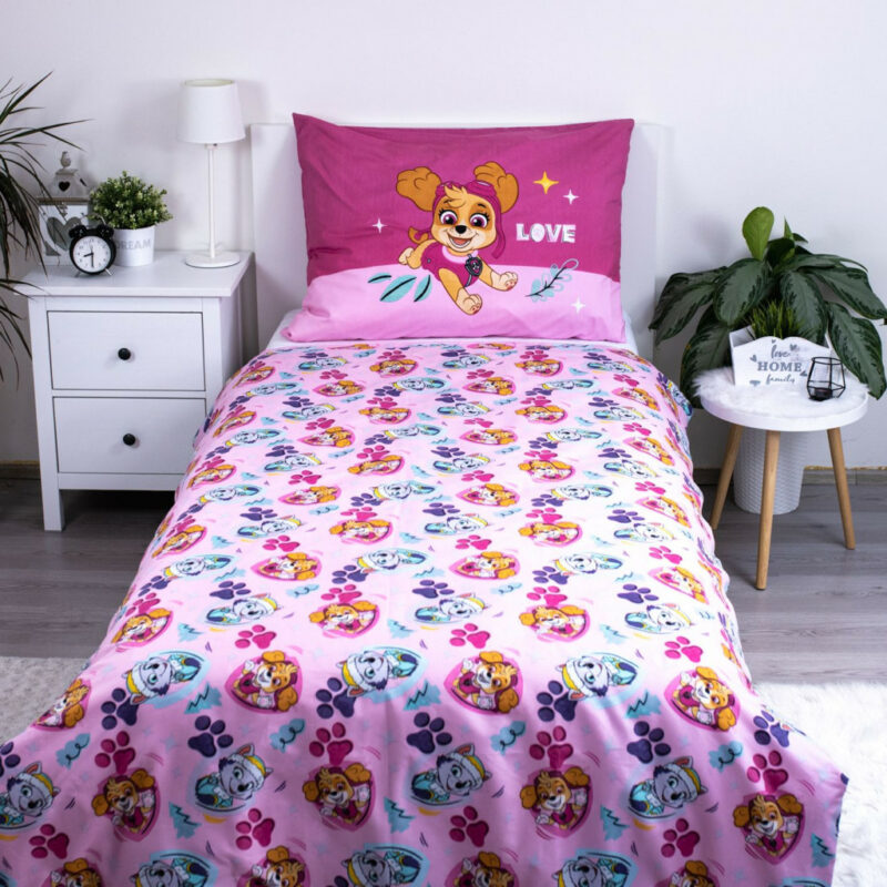 Paw Patrol Pink Love Σετ Μονή Παπλωματοθήκη Polycotton 2 Τεμαχίων 140×200 και 70×90 cm 5873936