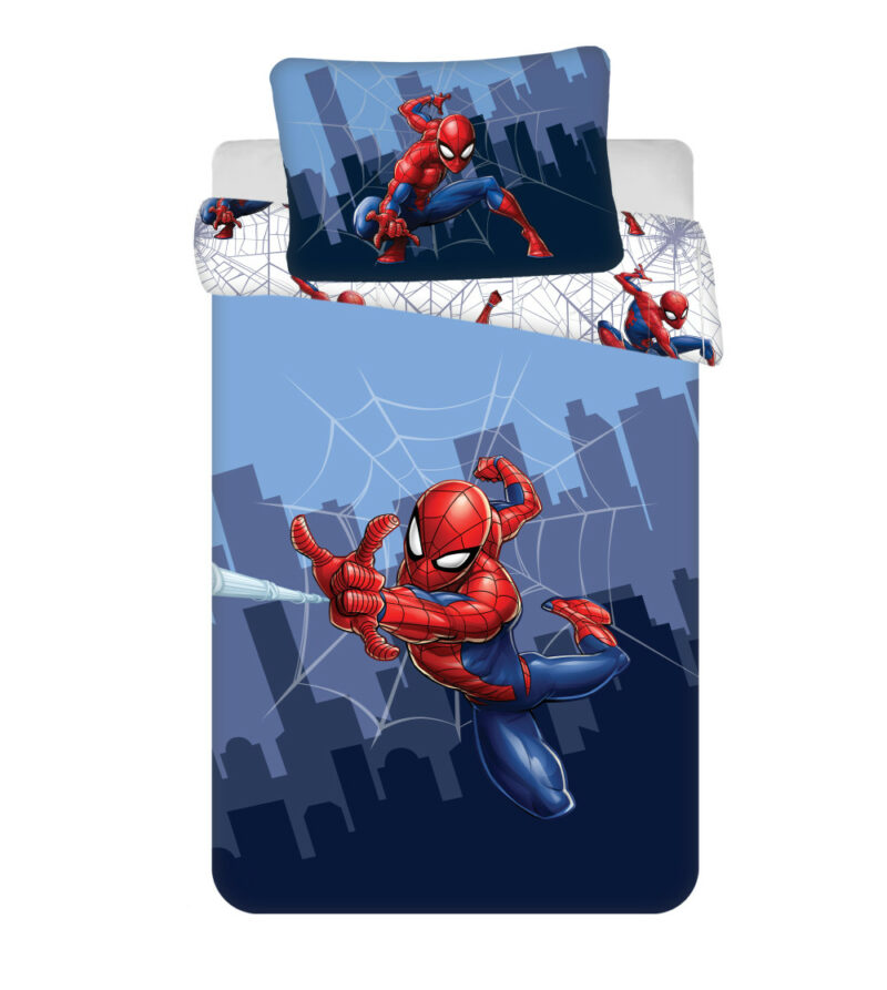 Spiderman City Swinger Βρεφικό Βαμβακερό Σετ Παπλωματοθήκης 2 Τεμαχίων 100×135 και 40×60 cm 5899688