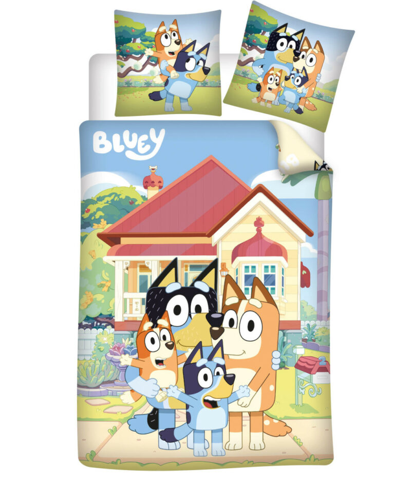 Bluey Neighborhood Βρεφικό Βαμβακερό Σετ Παπλωματοθήκης 2 Τεμαχίων 100×135 και 40×60 cm 5901537