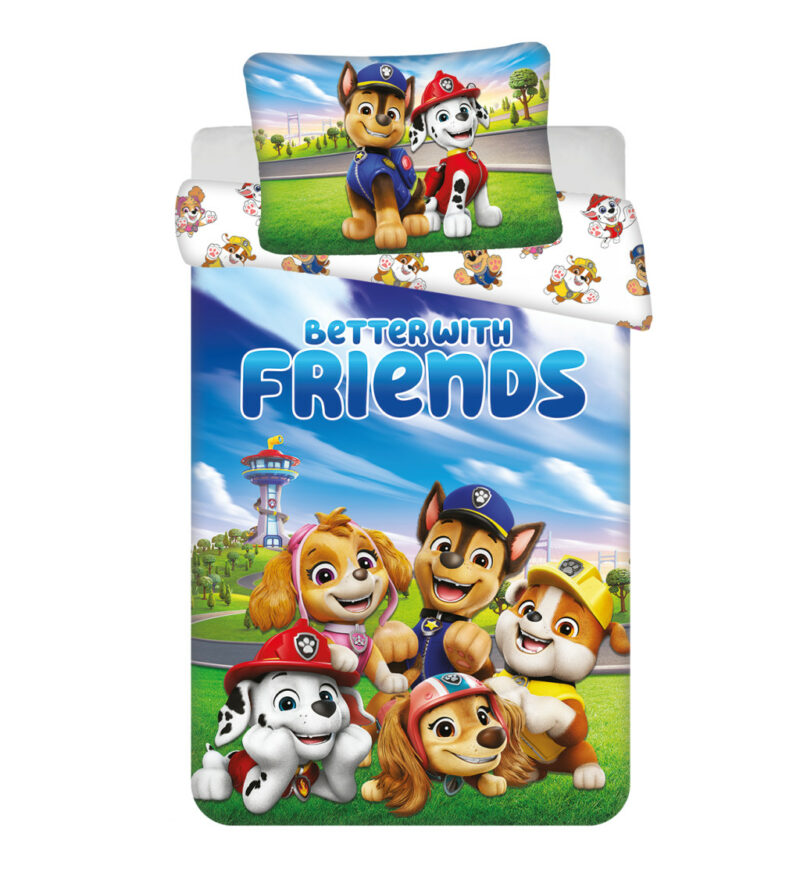 Paw Patrol Better With Friends Βρεφικό Βαμβακερό Σετ Παπλωματοθήκης 2 Τεμαχίων 100×135 και 40×60 cm 5899627
