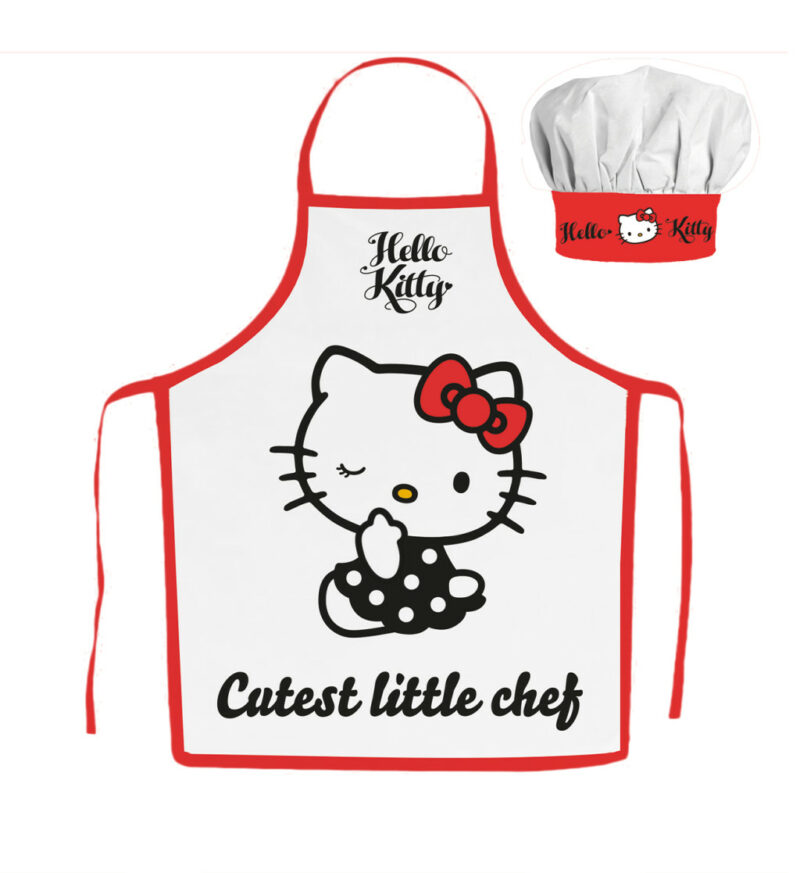 Hello Kitty Little Chef Παιδικό Σετ Ποδιάς Μαγειρικής 2 Τεμαχίων Μεγέθη 3 έως 8 ετών 5897801