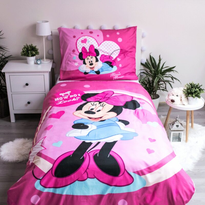 Disney Minnie Look Σετ Μονή Παπλωματοθήκη Polycotton 2 Τεμαχίων 140×200 και 70×90 cm 5905495