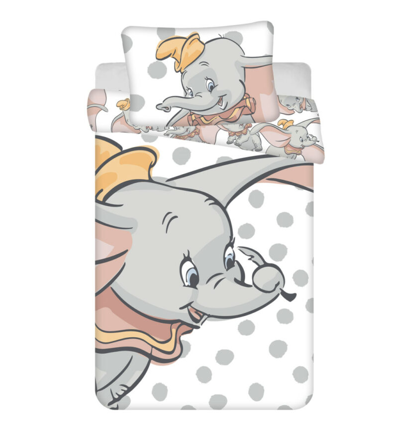 Disney Dumbo Dots Βρεφικό Βαμβακερό Σετ Παπλωματοθήκης 2 Τεμαχίων 100×135 και 40×60 cm 5879475