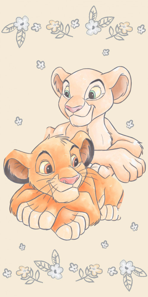 Disney The Lion King Simba & Nala Yellow Πετσέτα Μπάνιου & Θαλάσσης 100% Βαμβάκι 70×140 cm 5898165