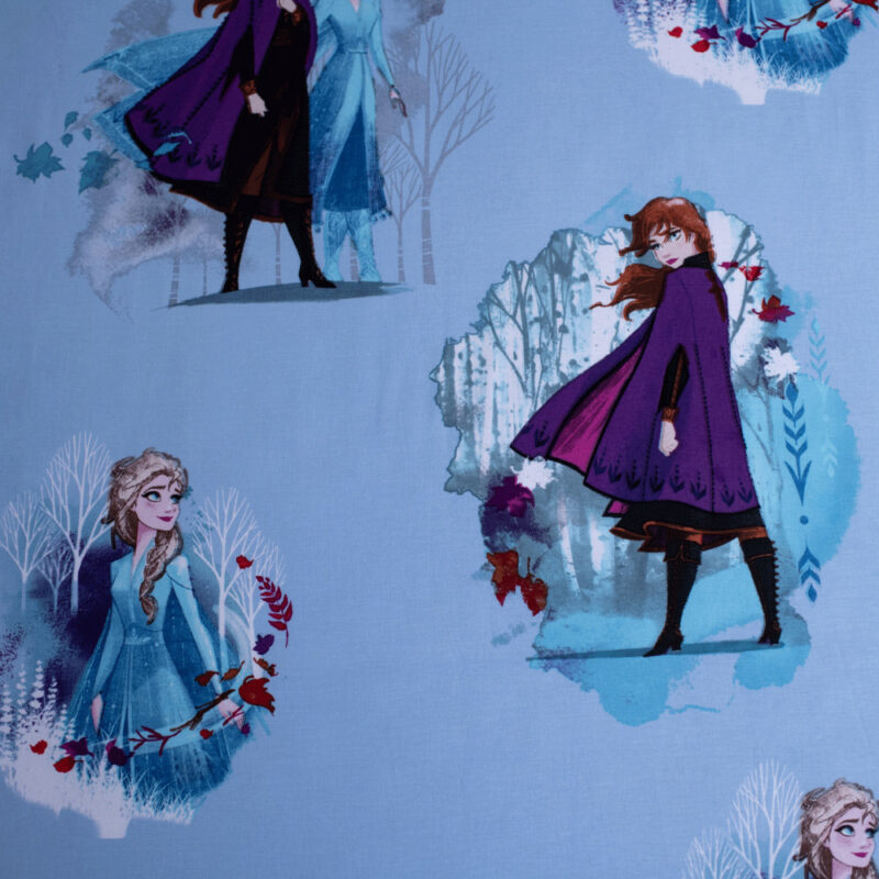 Disney Frozen Μπλε Φύλλα παιδικό σεντόνι μονό με λάστιχο 90×200 cm 5879545