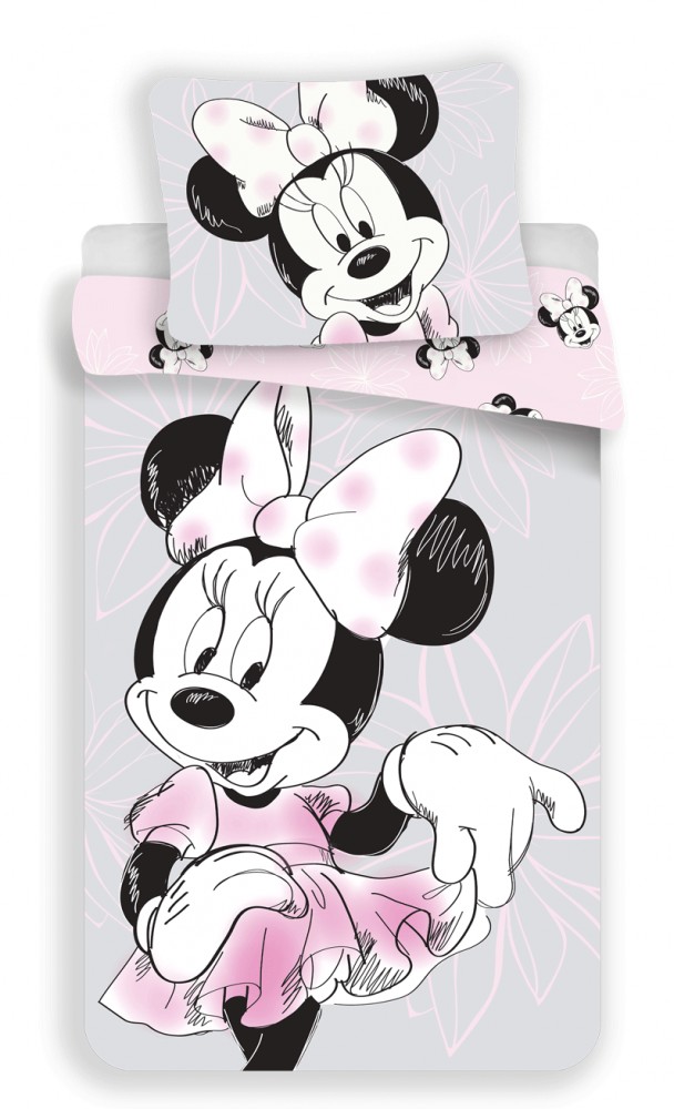 Disney Minnie Beautiful Σετ Μονή Παπλωματοθήκη Βαμβακερή 2 Τεμαχίων 140×200 και 70×90 cm 5893322