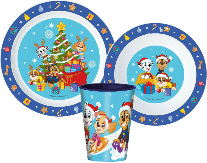 Paw Patrol Holiday Christmas Παιδικό Σετ Φαγητού 3 Τεμαχίων 260 ml Χωρίς BPA 5895283