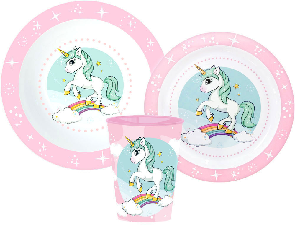 Unicorn Range Παιδικό Σετ Φαγητού 3 Τεμαχίων 260 ml Χωρίς BPA