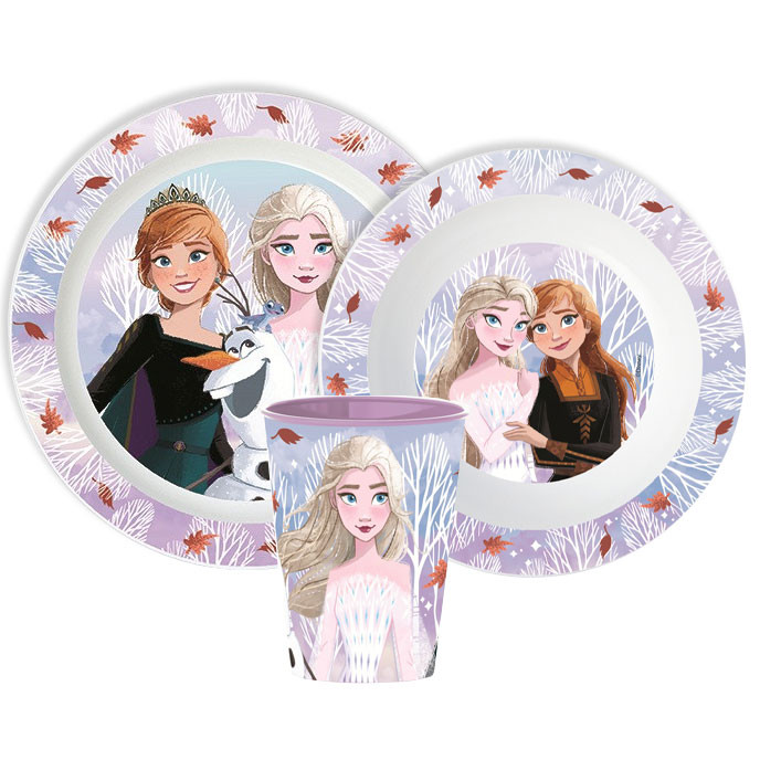 Disney Frozen Autumn Leaves Παιδικό Σετ Φαγητού 3 Τεμαχίων 260 ml Χωρίς BPA 5895210