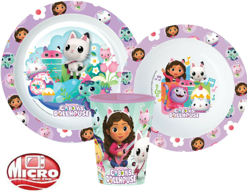 Gabby’s Dollhouse Kitty Magic Παιδικό Σετ Φαγητού 3 Τεμαχίων 260 ml Χωρίς BPA 5895255