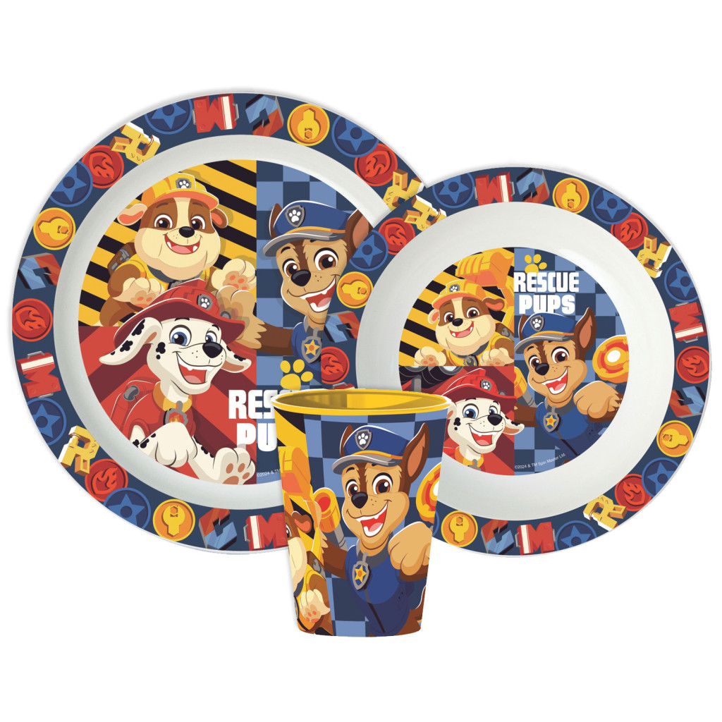 Paw Patrol Rescue Pups Παιδικό Σετ Φαγητού 3 Τεμαχίων 260 ml Χωρίς BPA