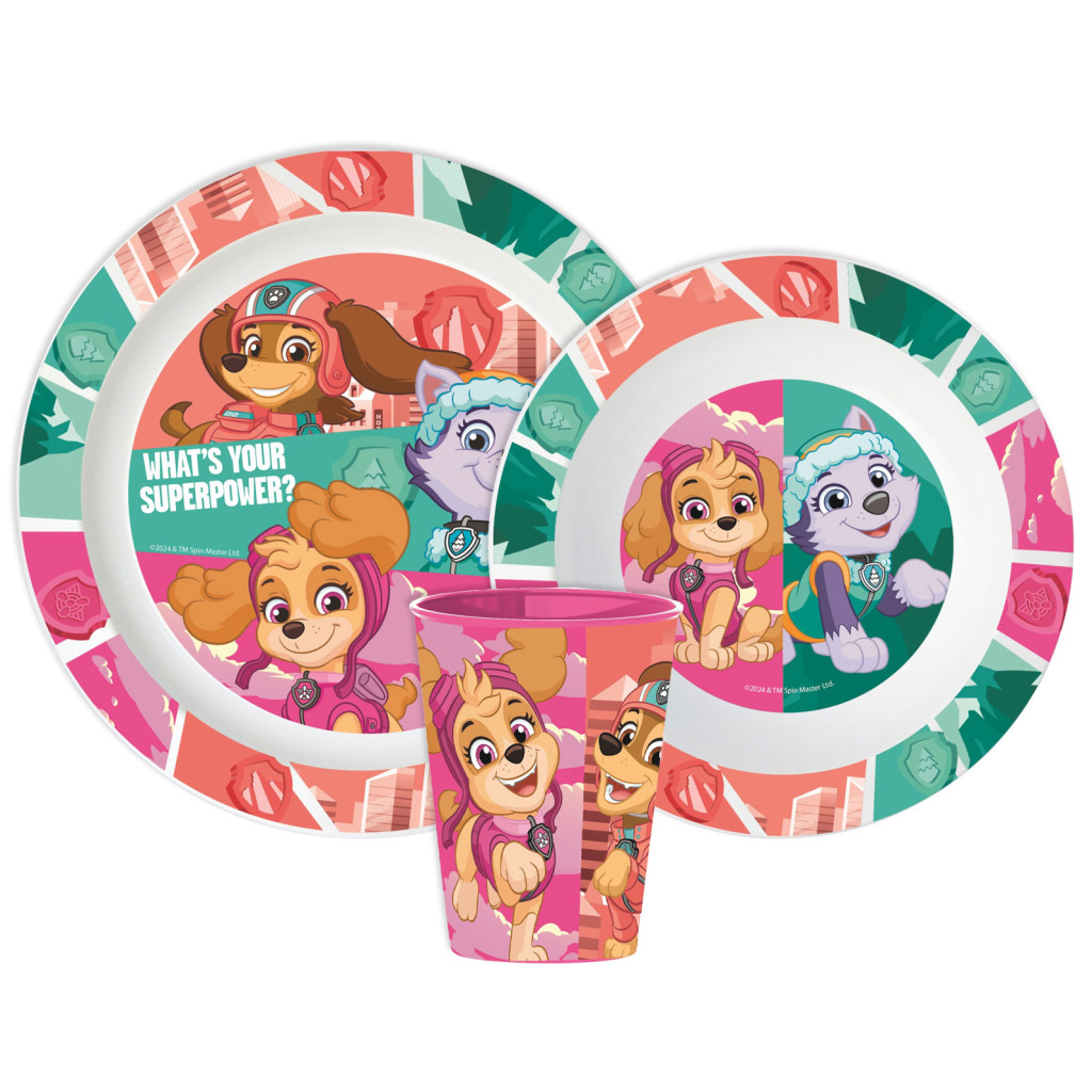 Paw Patrol Superpowers Παιδικό Σετ Φαγητού 3 Τεμαχίων 260 ml Χωρίς BPA