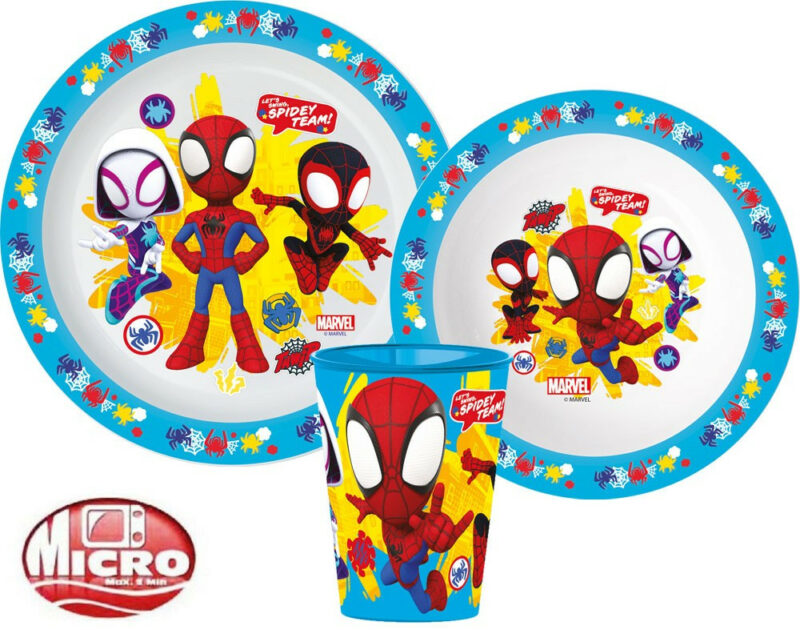 Spiderman Spidey Team Παιδικό Σετ Φαγητού 3 Τεμαχίων 260 ml Χωρίς BPA 5927433