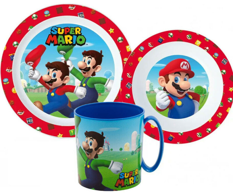 Super Mario Mushroom Kingdom Παιδικό Σετ Φαγητού 3 Τεμαχίων 350 ml Χωρίς BPA 5895359