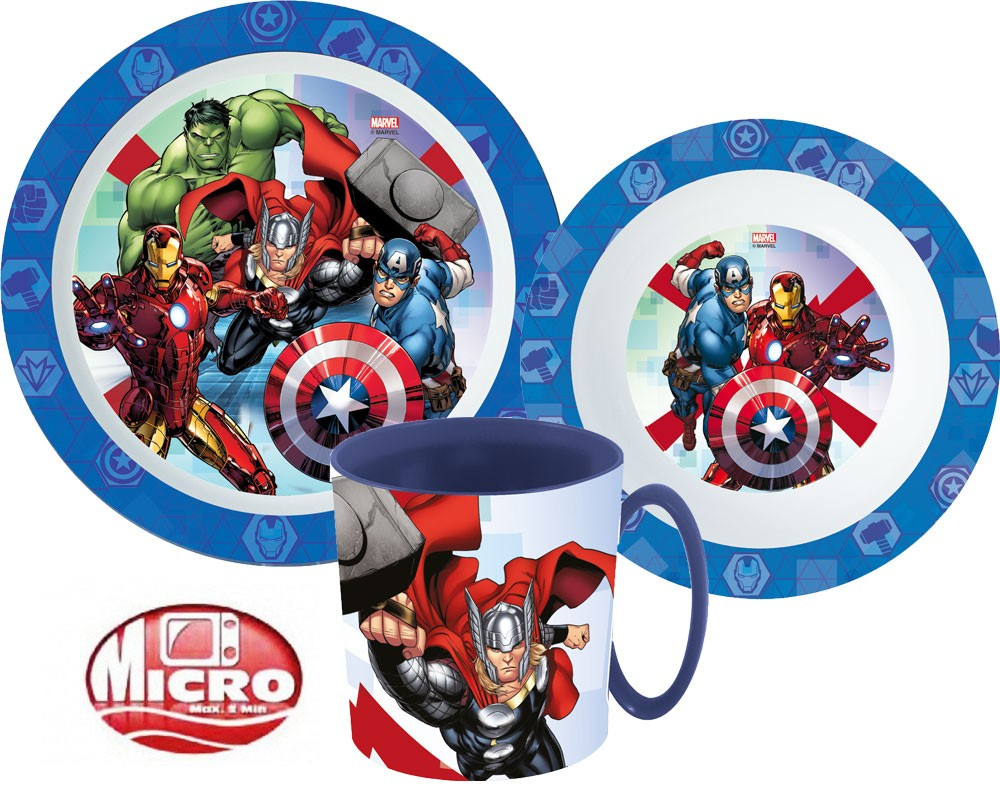 Avengers Rolling Thunder Παιδικό Σετ Φαγητού 3 Τεμαχίων 350 ml Χωρίς BPA