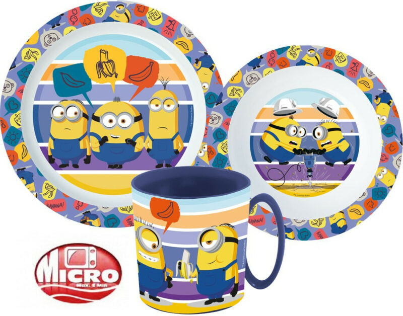 Minions Striped Παιδικό Σετ Φαγητού 3 Τεμαχίων 350 ml Χωρίς BPA 5895327