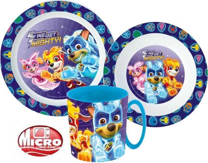 Paw Patrol Mighty Pups Παιδικό Σετ Φαγητού 3 Τεμαχίων 350 ml Χωρίς BPA 5895285