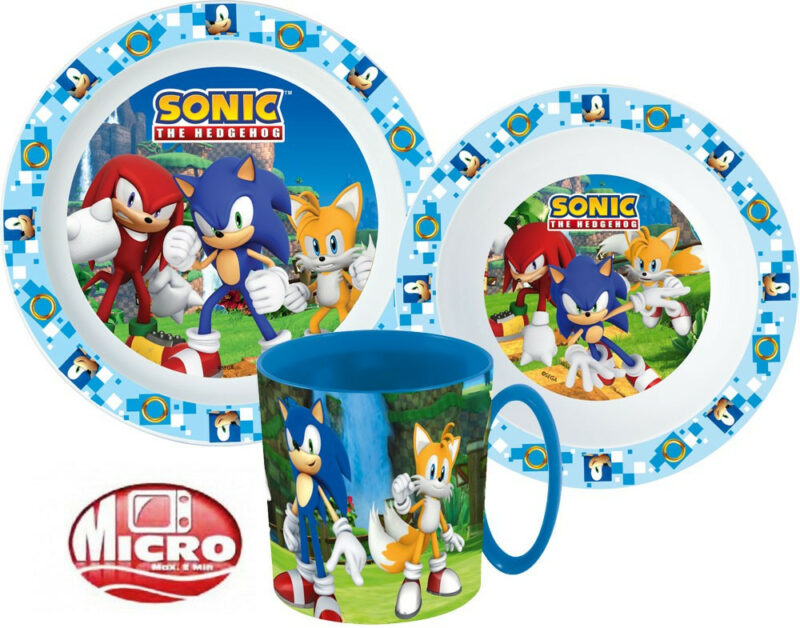 Sonic the Hedgehog Adventure Παιδικό Σετ Φαγητού 3 Τεμαχίων 350 ml Χωρίς BPA 5895349