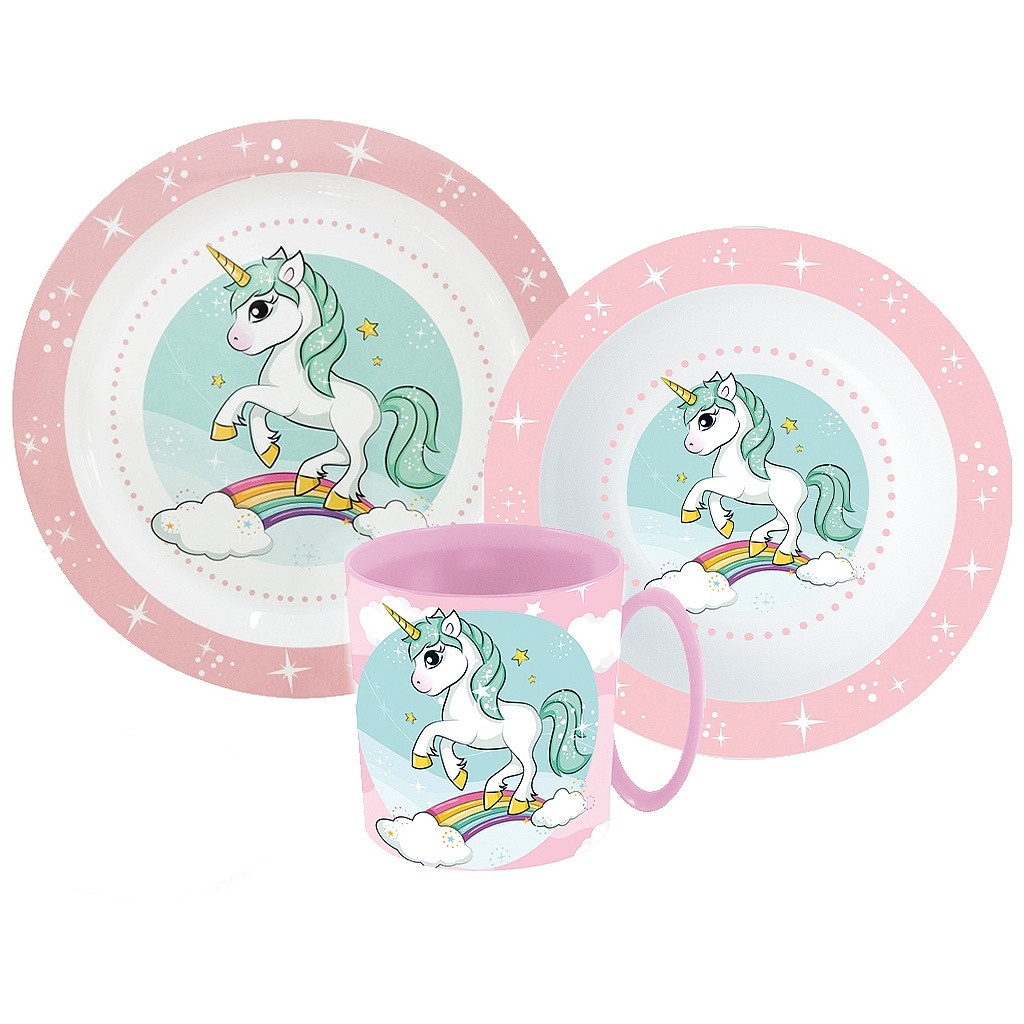 Unicorn Range Παιδικό Σετ Φαγητού 3 Τεμαχίων 350 ml Χωρίς BPA