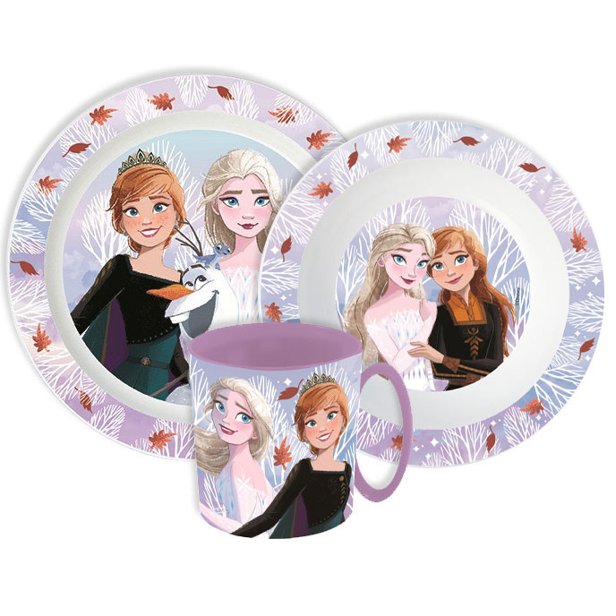 Disney Frozen Autumn Leaves Παιδικό Σετ Φαγητού 3 Τεμαχίων 390 ml Χωρίς BPA 5895208
