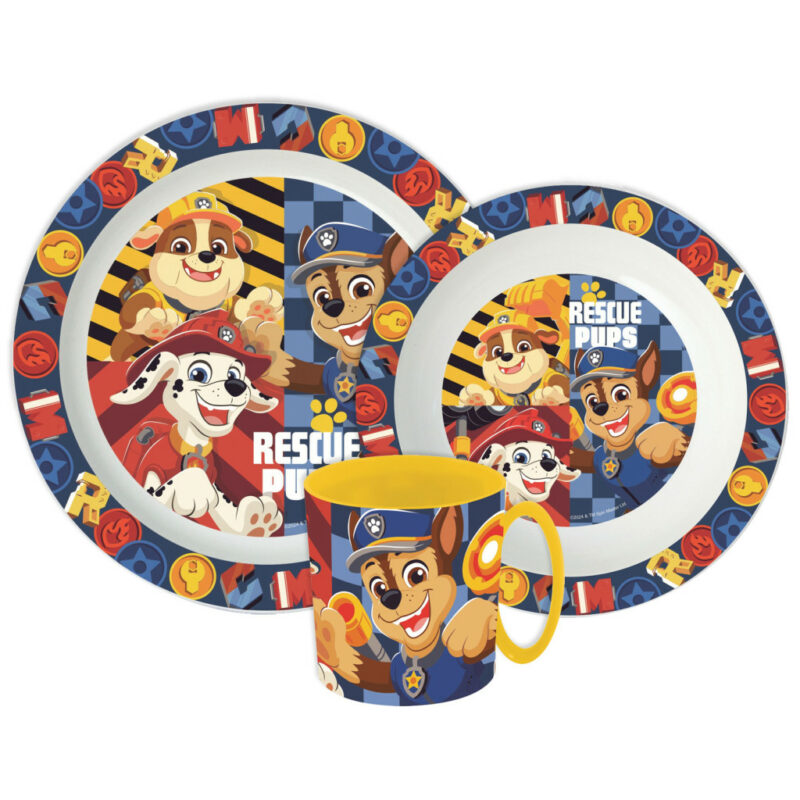 Paw Patrol Rescue Pups Παιδικό Σετ Φαγητού 3 Τεμαχίων 390 ml Χωρίς BPA 5895293