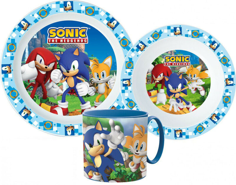 Sonic the Hedgehog Adventure Παιδικό Σετ Φαγητού 3 Τεμαχίων 265 ml Χωρίς BPA 5895347