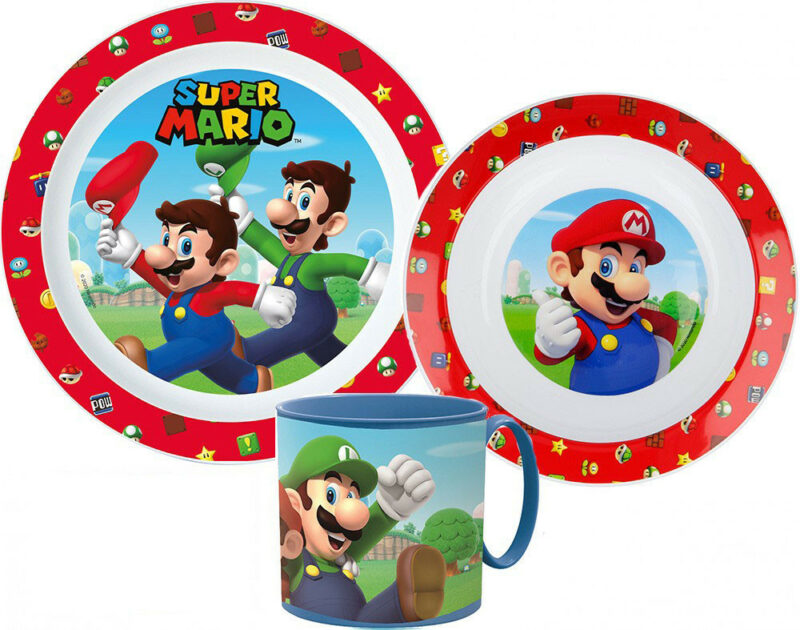 Super Mario Mushroom Kingdom Παιδικό Σετ Φαγητού 3 Τεμαχίων 265 ml Χωρίς BPA 5895357