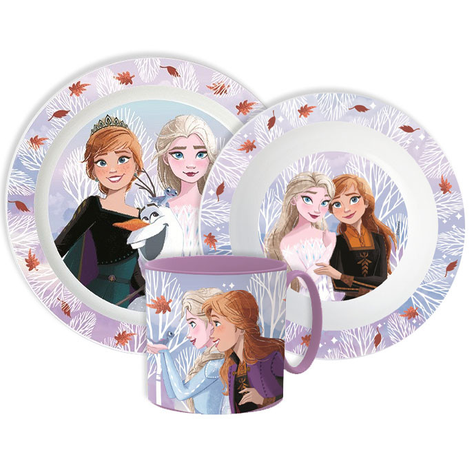 Disney Frozen Autumn Leaves Παιδικό Σετ Φαγητού 3 Τεμαχίων 265 ml Χωρίς BPA 5895206