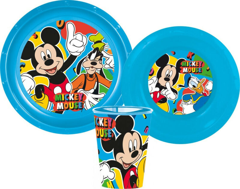 Disney Mickey Cool Summer Παιδικό Σετ Φαγητού 3 Τεμαχίων 260 ml Χωρίς BPA 5895241