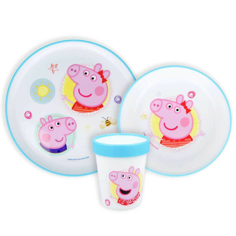 Peppa Pig Core Παιδικό Σετ Φαγητού 3 Τεμαχίων 260 ml Χωρίς BPA 5895329