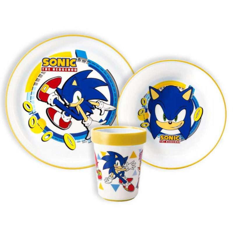 Sonic the Hedgehog Rings Παιδικό Σετ Φαγητού 3 Τεμαχίων 260 ml Χωρίς BPA 5895351