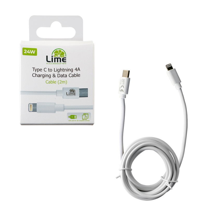 Lime LCL02 Λευκό Kαλώδιο USB Type-C σε Lightning 4.0A 3825610