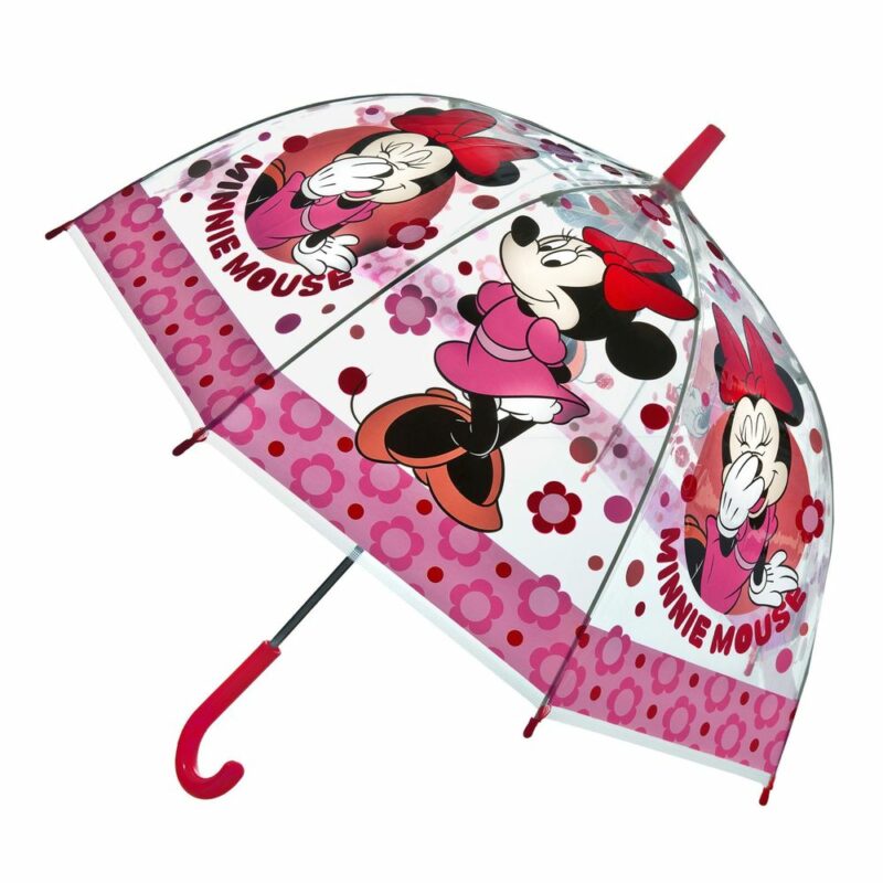 Disney Minnie Mouse Παιδική Ομπρέλα Διάφανη/Ροζ Πουά 6078816