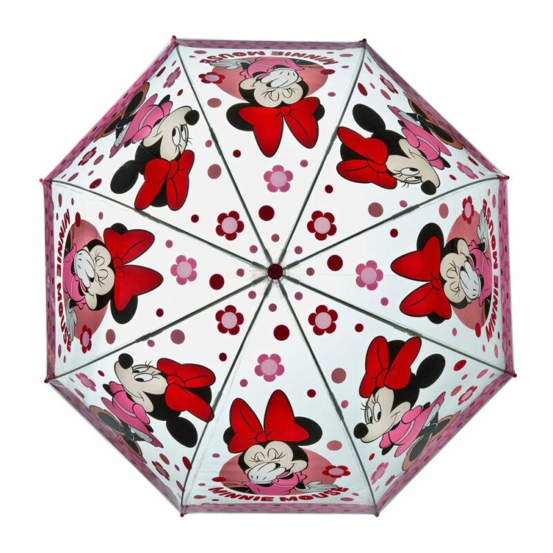 Disney Minnie Mouse Παιδική Ομπρέλα Διάφανη/Ροζ Πουά 6078818