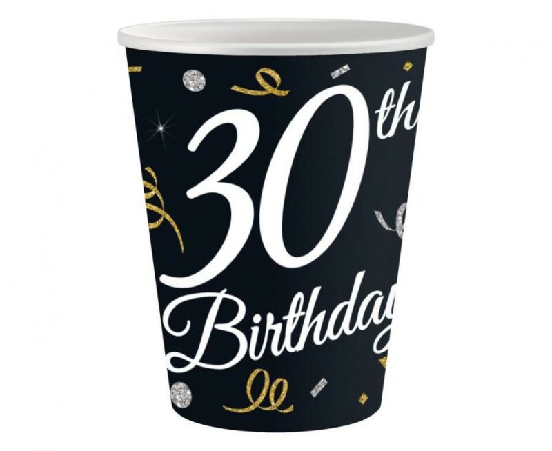 Happy Birthday B&C Happy Birthday 30 Παιδικά Χάρτινα Ποτήρια Πάρτι Σετ 6 Τεμαχίων 200 ml 5891849