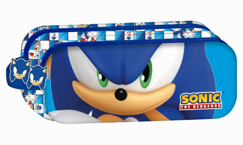 Sonic the Hedgehog Modern Παιδική Κασετίνα με 2 Θήκες 23×10×6 cm 5900648